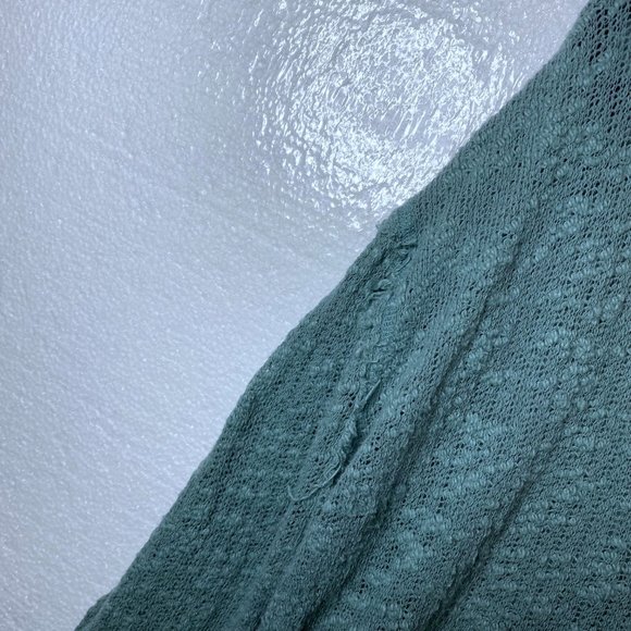 We The Free People S Blue Ocean Air Hacci Pullover Knit Top Lightweight V-Neck - Picture 7 of 10